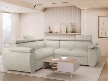 Binche 5-sits Bäddsoffa hörn med förvaring - Beige - Möbler - Soffa - Bäddsoffa - Hörnbäddsoffa