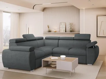 Binche 5-sits Bäddsoffa hörn med förvaring - Mörkgrå - Möbler - Soffa - Bäddsoffa - Hörnbäddsoffa