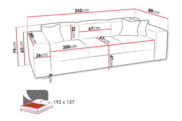 Bizantine Bäddsoffa 3-sits - Grön - Möbler - Soffa - Bäddsoffa - 3 sits bäddsoffa