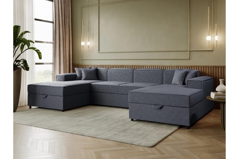 Bizantine Bäddsoffa Dubbeldivan 4-sits - Grå - Möbler - Soffa - Bäddsoffa - U bäddsoffa