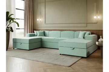 Bizantine Bäddsoffa Dubbeldivan 4-sits - Grön - Möbler - Soffa - Bäddsoffa - U bäddsoffa