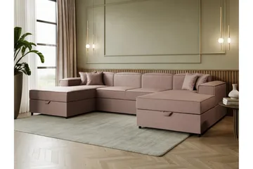 Bizantine Bäddsoffa Dubbeldivan 4-sits - Rosa - Möbler - Soffa - Bäddsoffa - U bäddsoffa