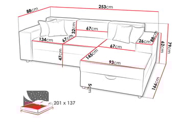 Bizantine Bäddsoffa m. Divan 3-sits - Beige - Möbler - Soffa - Bäddsoffa - Bäddsoffa divan