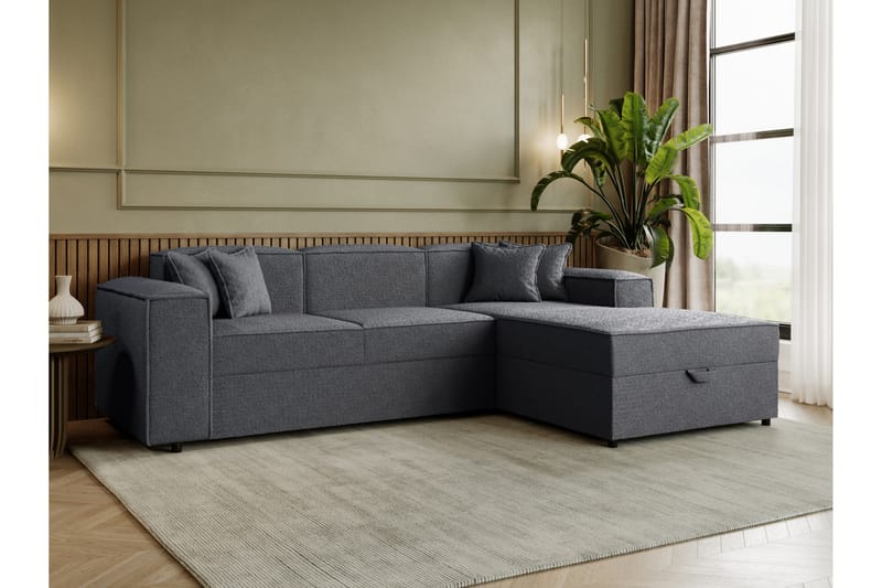 Bizantine Bäddsoffa m. Divan 3-sits - Grå - Möbler - Soffa - Bäddsoffa - Bäddsoffa divan