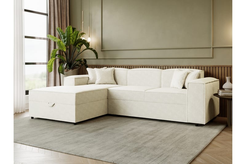 Bizantine Bäddsoffa m. Divan 3-sits - Vit/Grå/Svart - Möbler - Soffa - Bäddsoffa - Bäddsoffa divan
