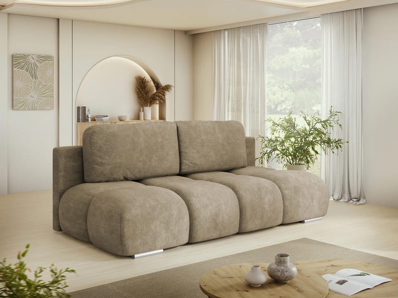 Bjorn 3-sits Bäddsoffa med förvaring - beige - Möbler - Soffa - Bäddsoffa - 2 sits bäddsoffa