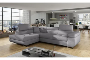 Bobis 4-sits Bäddsoffa m. Schäslong - Ljusgrå - Möbler - Soffa - Bäddsoffa - Bäddsoffa längsbäddad