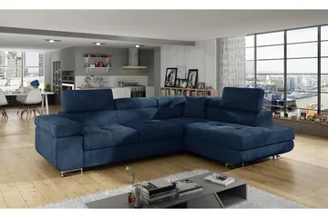 Bobis Bäddsoffa med Schäslong Höger - Blå - Möbler - Soffa - Bäddsoffa - Bäddsoffa längsbäddad