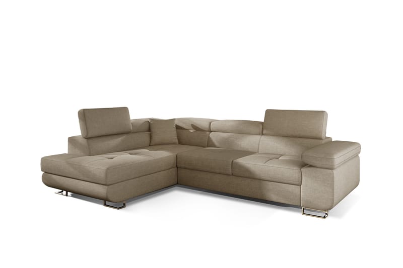 Bobis Bäddsoffa med Schäslong Vänster - Beige - Möbler - Soffa - Bäddsoffa - Bäddsoffa längsbäddad