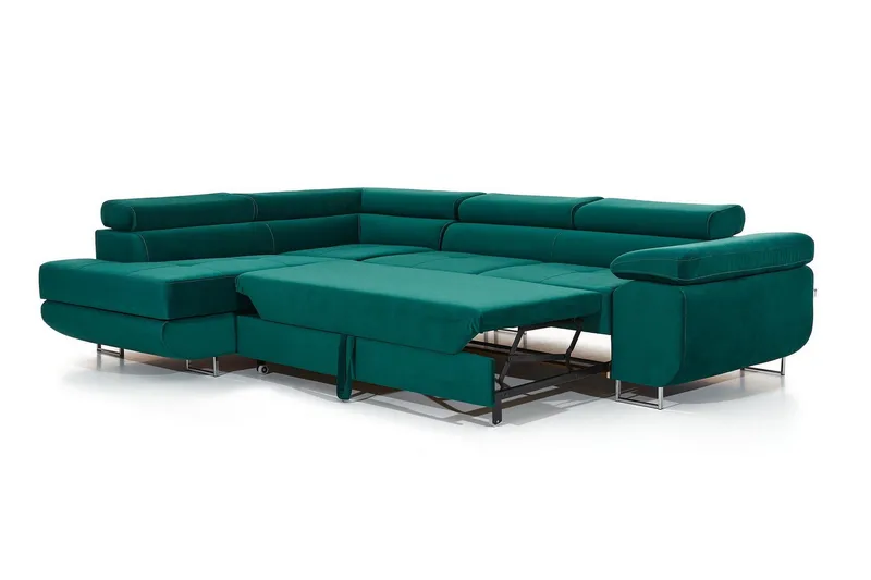 Bobis Bäddsoffa med Schäslong Vänster - Grön - Möbler - Soffa - Bäddsoffa - Bäddsoffa längsbäddad