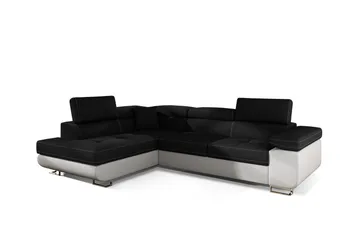 Bobis Bäddsoffa med Schäslong Vänster - Svart/Vit - Möbler - Soffa - Bäddsoffa - Bäddsoffa längsbäddad