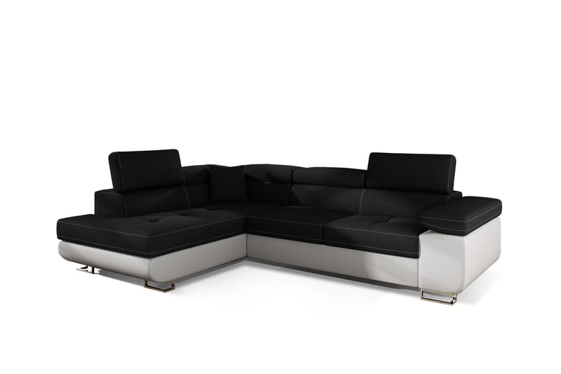 Bobis Bäddsoffa med Schäslong Vänster - Svart/Vit - Möbler - Soffa - Bäddsoffa - Bäddsoffa längsbäddad