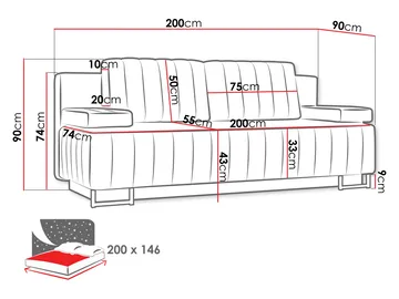 Bonsall 3-sits Bäddsoffa med förvaring - brun - Möbler - Soffa - Bäddsoffa - Bäddsoffa längsbäddad