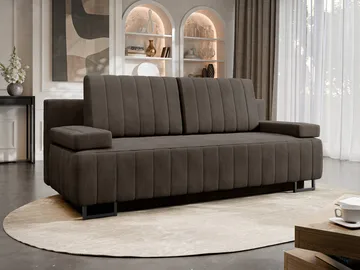 Bonsall 3-sits Bäddsoffa med förvaring - brun - Möbler - Soffa - Bäddsoffa - Bäddsoffa längsbäddad