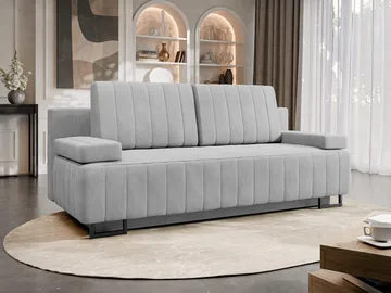 Bonsall 3-sits Bäddsoffa med förvaring - grå - Möbler - Soffa - Bäddsoffa - Bäddsoffa längsbäddad
