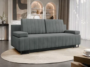 Bonsall 3-sits Bäddsoffa med förvaring - grå - Möbler - Soffa - Bäddsoffa - Bäddsoffa längsbäddad