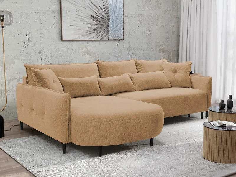 Bornalle 3-sits Bäddsoffa med divan - beige - Möbler - Soffa - Bäddsoffa - Hörnbäddsoffa