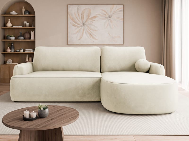 Branrel 3-sits Soffa med divan - beige - Möbler - Soffa - Bäddsoffa - Hörnbäddsoffa