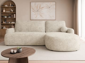 Branrel 3-sits Soffa med divan - beige - Möbler - Soffa - Bäddsoffa - Hörnbäddsoffa