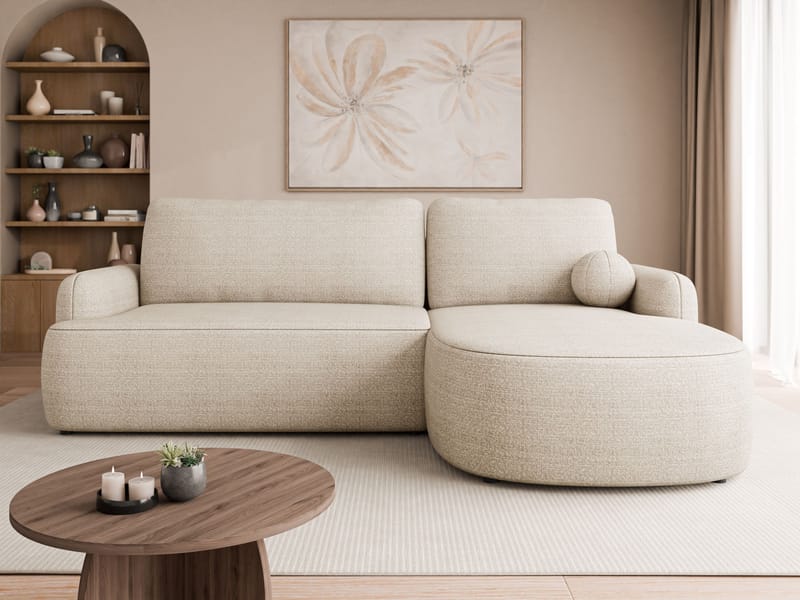 Branrel 3-sits Soffa med divan - beige - Möbler - Soffa - Bäddsoffa - Hörnbäddsoffa