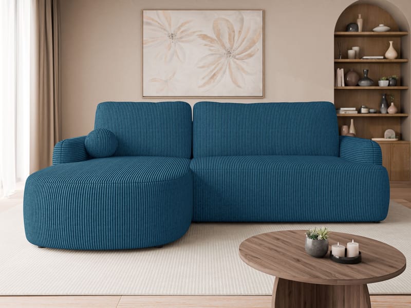 Branrel 3-sits Soffa med divan - blå - Möbler - Soffa - Bäddsoffa - Hörnbäddsoffa