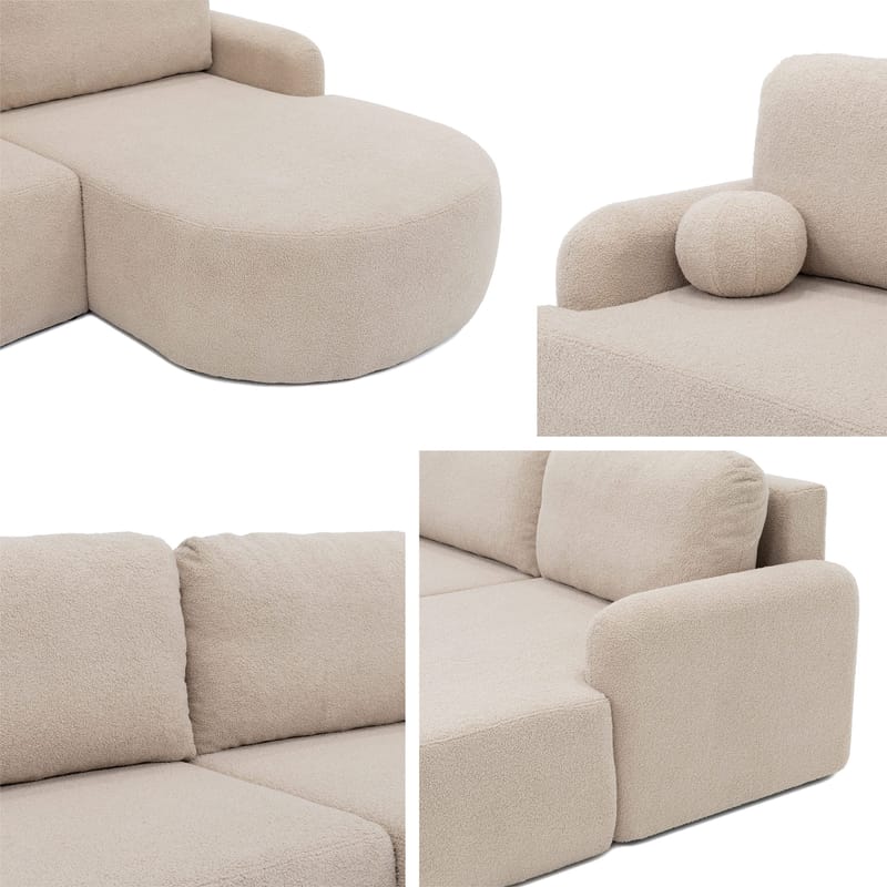 Branrel 3-sits Soffa med divan - brun - Möbler - Soffa - Bäddsoffa - Hörnbäddsoffa