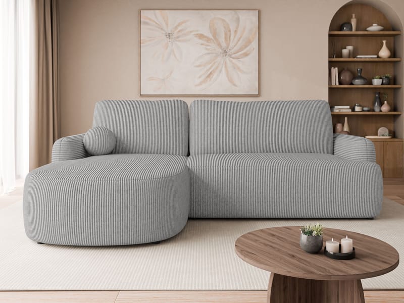 Branrel 3-sits Soffa med divan - grå - Möbler - Soffa - Bäddsoffa - Hörnbäddsoffa