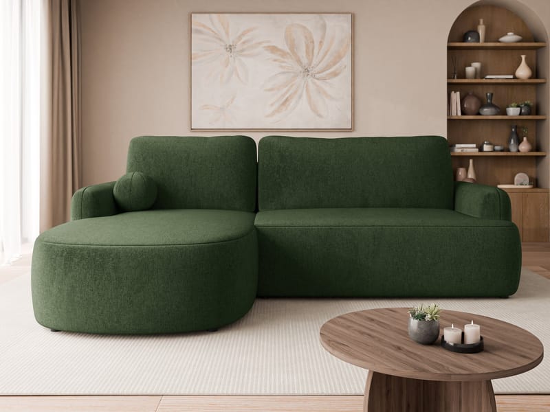 Branrel 3-sits Soffa med divan - grön - Möbler - Soffa - Bäddsoffa - Hörnbäddsoffa