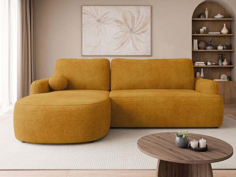 Branrel 3-sits Soffa med divan - gul - Möbler - Soffa - Bäddsoffa - Hörnbäddsoffa