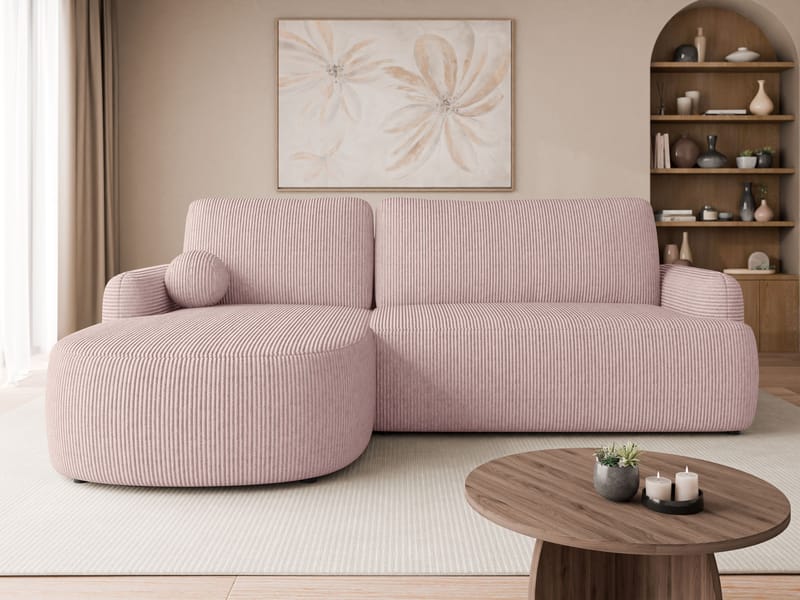 Branrel 3-sits Soffa med divan - rosa - Möbler - Soffa - Bäddsoffa - Hörnbäddsoffa