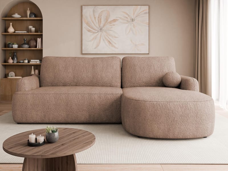 Branrel 3-sits Soffa med divan - rosa - Möbler - Soffa - Bäddsoffa - Hörnbäddsoffa