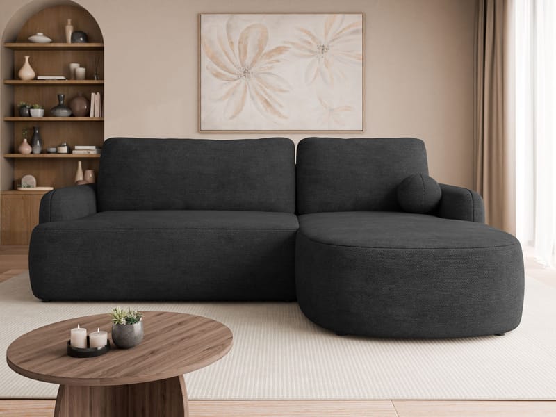 Branrel 3-sits Soffa med divan - Svart - Möbler - Soffa - Bäddsoffa - Hörnbäddsoffa
