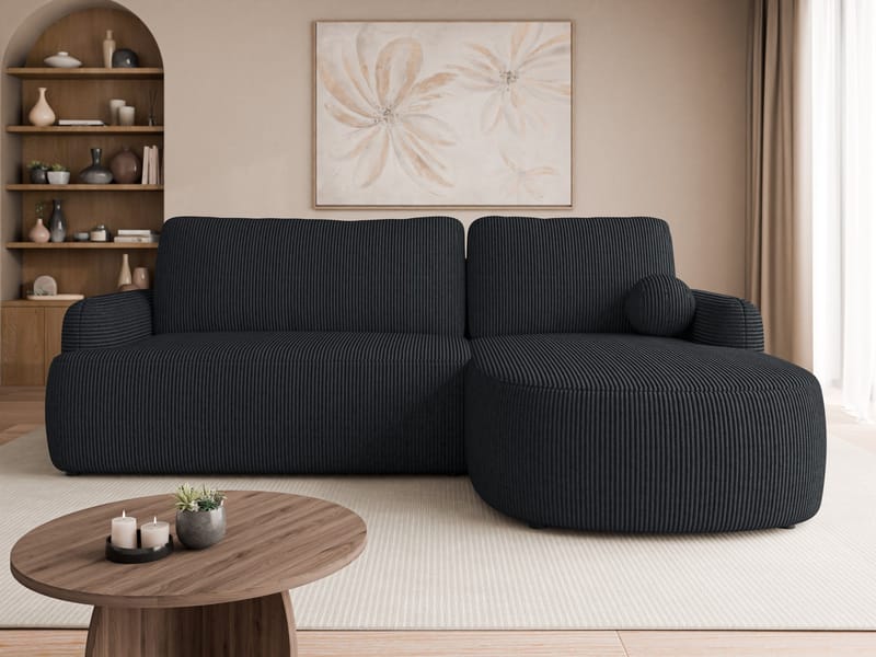 Branrel 3-sits Soffa med divan - svart - Möbler - Soffa - Bäddsoffa - Hörnbäddsoffa