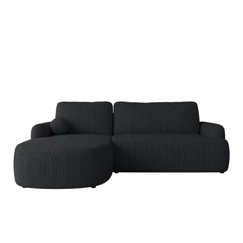Branrel 3-sits Soffa med divan, svart
