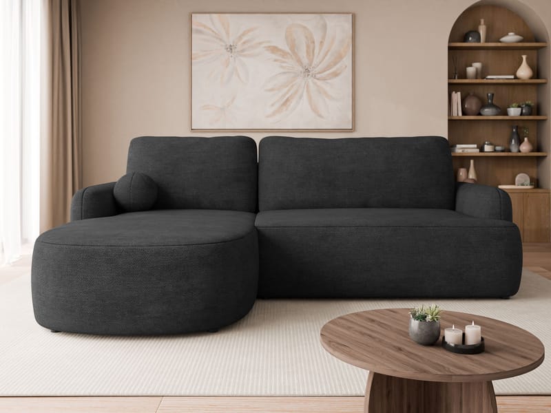 Branrel 3-sits Soffa med divan - Svart - Möbler - Soffa - Bäddsoffa - Hörnbäddsoffa