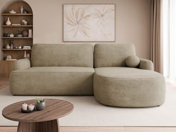 Branrel 4-sits Bäddsoffa med Divan Höger - Beige - Möbler - Soffa - Bäddsoffa - Hörnbäddsoffa