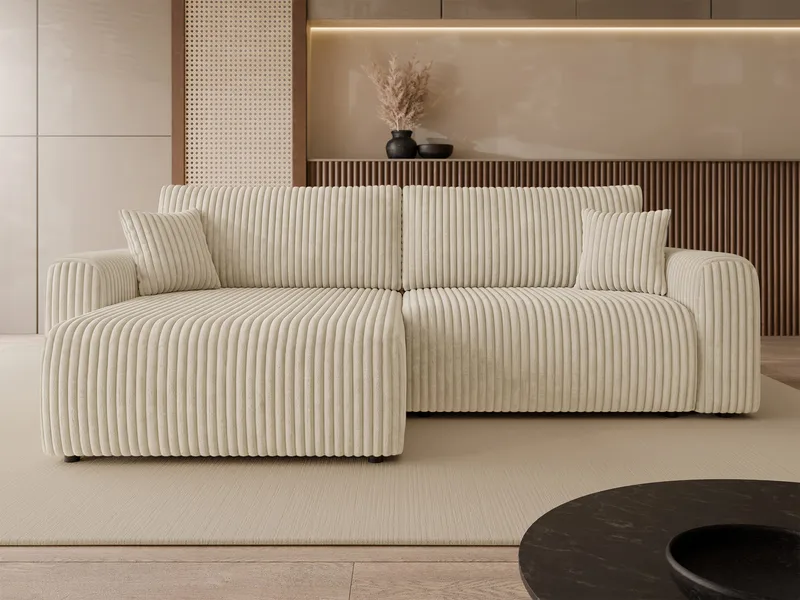 Brenor 3-sits Bäddsoffa med divan Vänstervänd - beige - Möbler - Soffa - Bäddsoffa - Hörnbäddsoffa