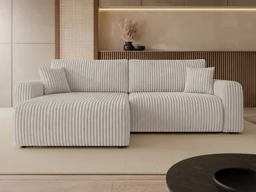 Brenor 3-sits Bäddsoffa med divan Vänstervänd - ljusgrå - Möbler - Soffa - Bäddsoffa - Hörnbäddsoffa