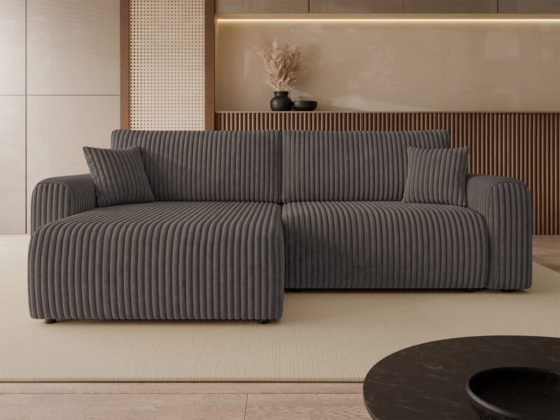 Brenor 3-sits Bäddsoffa med divan Vänstervänd - mörkbrun - Möbler - Soffa - Bäddsoffa - Hörnbäddsoffa