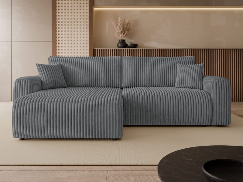Brenor 3-sits Bäddsoffa med divan Vänstervänd - mörkgrå - Möbler - Soffa - Bäddsoffa - Hörnbäddsoffa