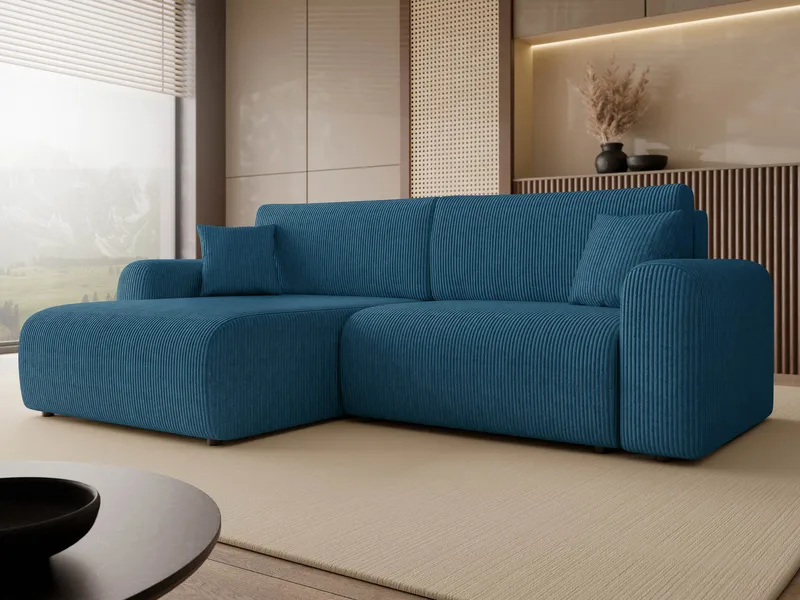 Brenor Bäddsoffa med Divan 3-sits - Blå - Möbler - Soffa - Bäddsoffa - Bäddsoffa divan