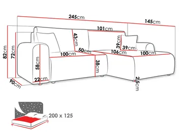 Brenor Bäddsoffa med Divan 3-sits - Ljusgrå - Möbler - Soffa - Bäddsoffa - Bäddsoffa divan