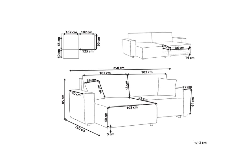 Brian Hörnbäddsoffa 3-sits - Beige - Möbler - Soffa - Bäddsoffa - Hörnbäddsoffa