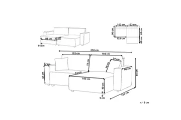 Brian Hörnbäddsoffa 3-sits - Mörkgrå - Möbler - Soffa - Bäddsoffa - Hörnbäddsoffa