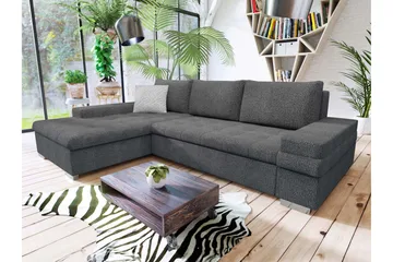 Bunty Bäddsoffa med Divan 3-sits - Mörkgrå/Ljusgrå - Möbler - Soffa - Bäddsoffa - Bäddsoffa divan