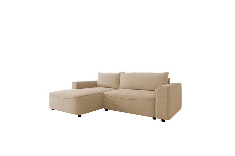 Burketown Bäddsoffa med Divan 3-sits i Sammet, Beige