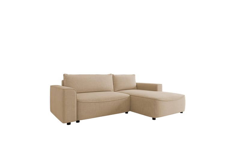 Burketown Bäddsoffa med Divan 3-sits i Sammet - Beige - Möbler - Soffa - Bäddsoffa - Bäddsoffa divan
