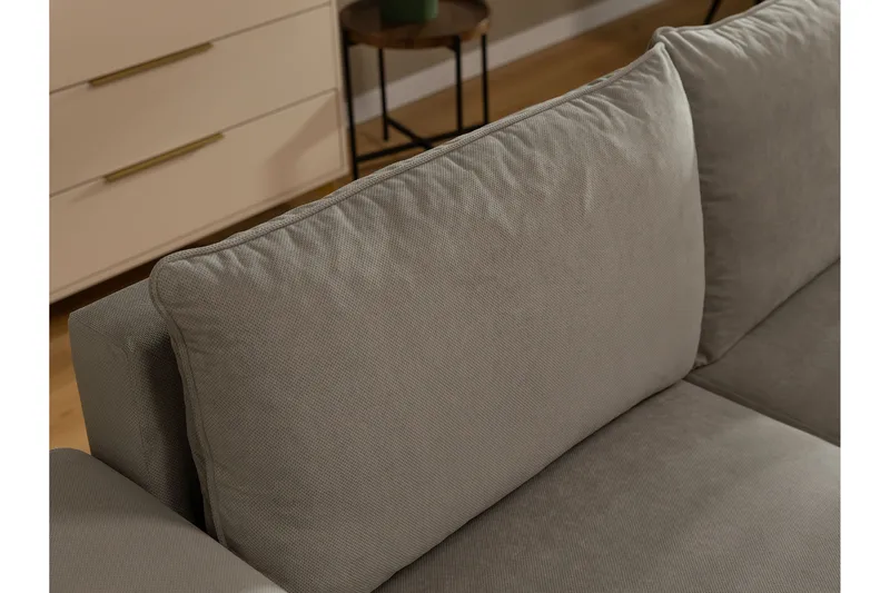 Burketown Bäddsoffa med Divan 3-sits i Sammet - Beige - Möbler - Soffa - Bäddsoffa - Bäddsoffa divan