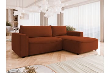 Burketown Bäddsoffa med Divan 3-sits i Sammet - Brun - Möbler - Soffa - Bäddsoffa - Bäddsoffa divan