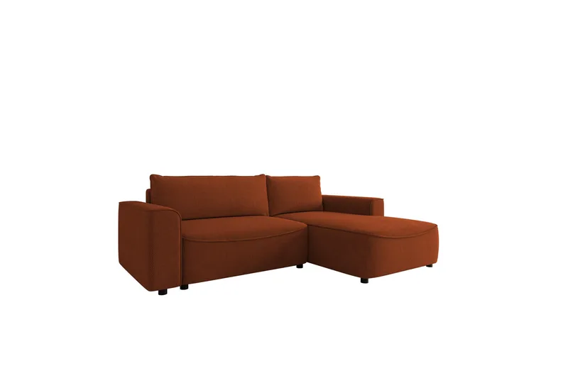 Burketown Bäddsoffa med Divan 3-sits i Sammet, Brun